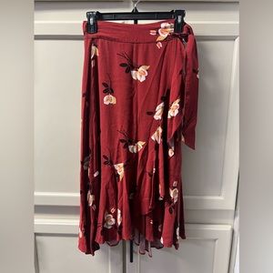 Free People Rust Wrap Skirt